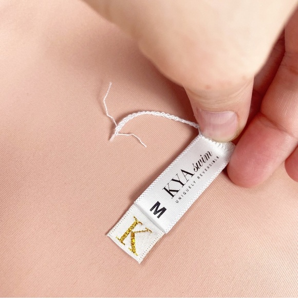 KYA SWIM Havana Reversible Strapless One Piece Bathing Suit Swim Black Tan Rose - Picture 7 of 11